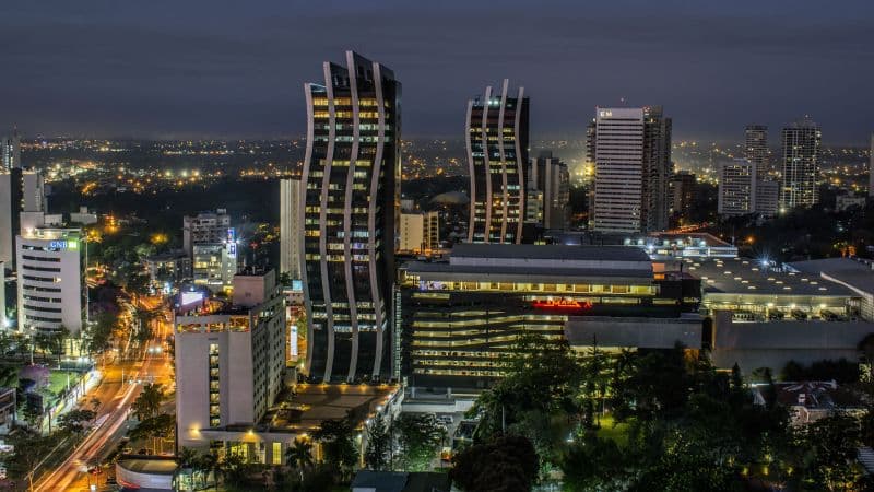 Vista nocturna de Asunción, Paraguay